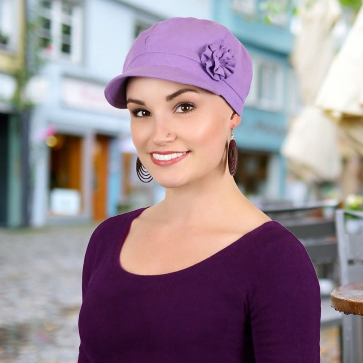 Brighton Newsboy Cap for Chemo Patients Women 100% Cotton 50+ UPF