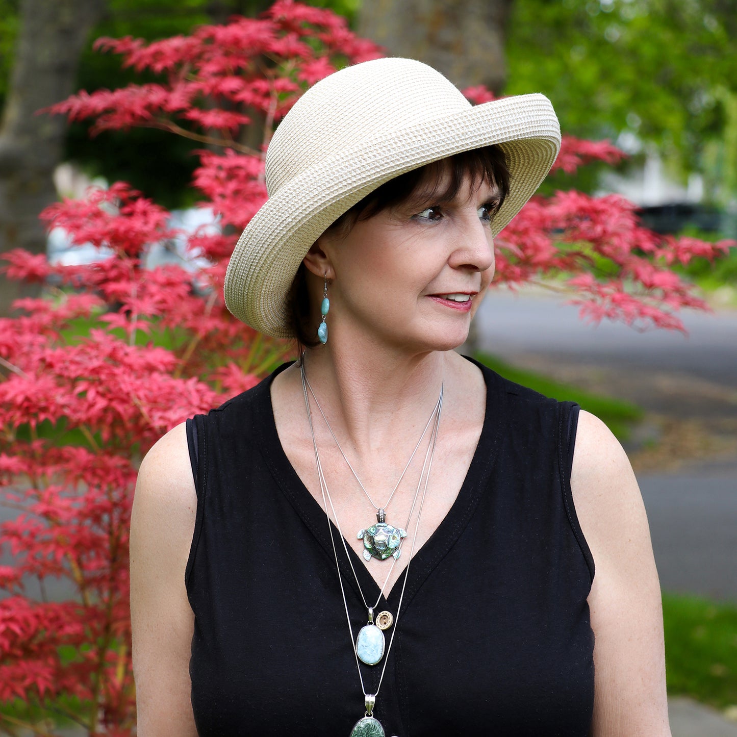 Petite Sausalito Sun Hat for Women with Small Heads Adjustable 50+ UPF 2 Inch Brim
