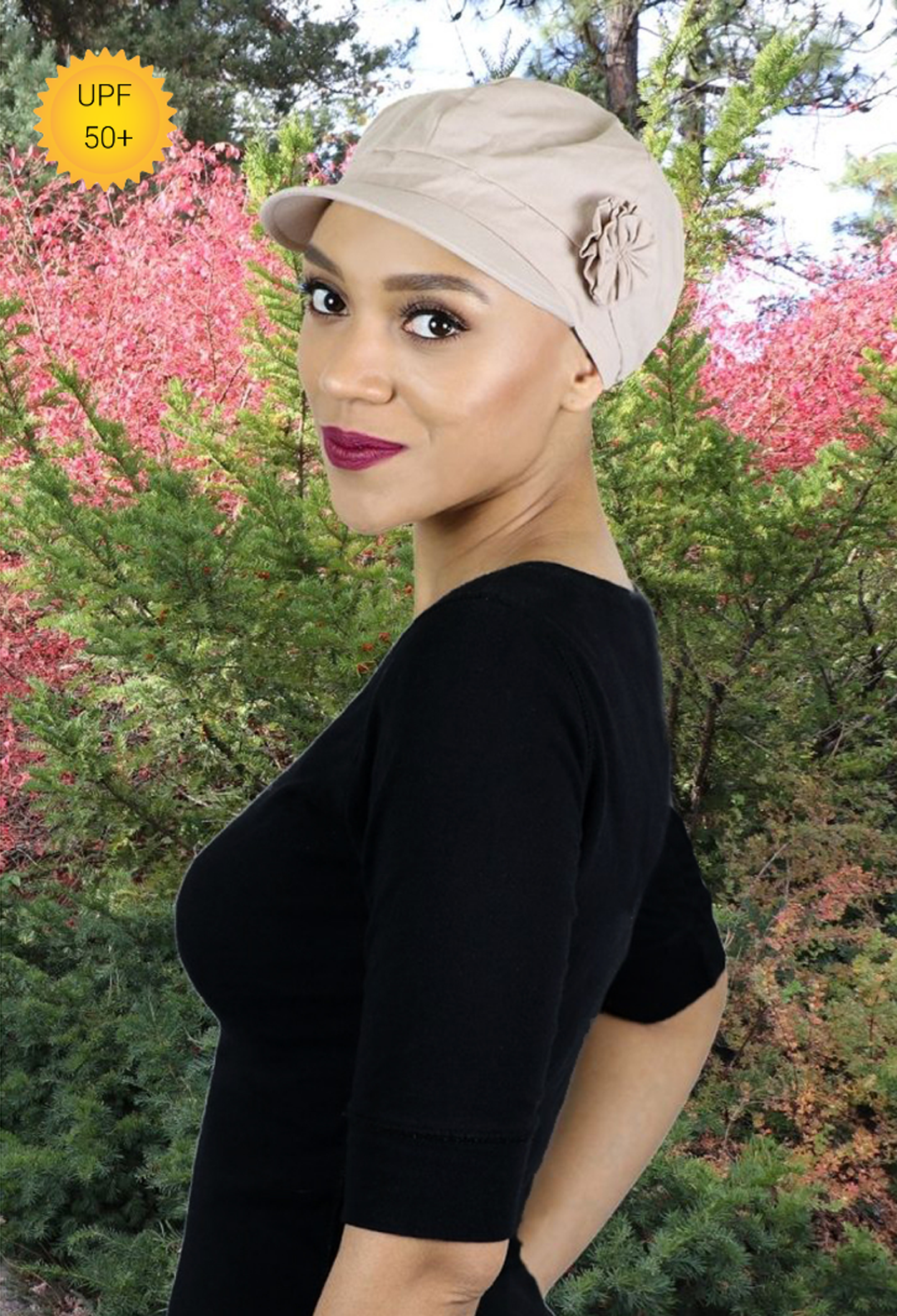 Brighton Newsboy Cap for Chemo Patients Women 100% Cotton 50+ UPF