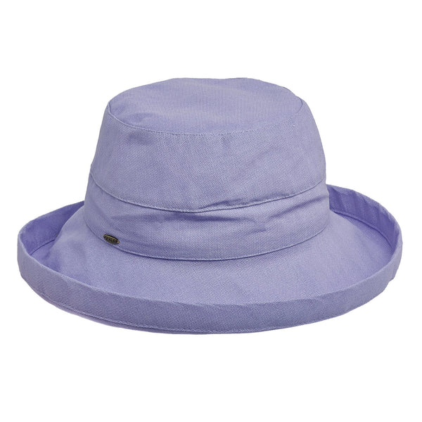Scala Women's Medium Brim Cotton Hat, Black, One Size
