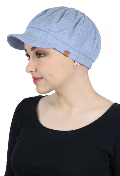 Newsboy Cap Women | Denim Newsboy Hat | Chemo Headwear | Cancer Hats