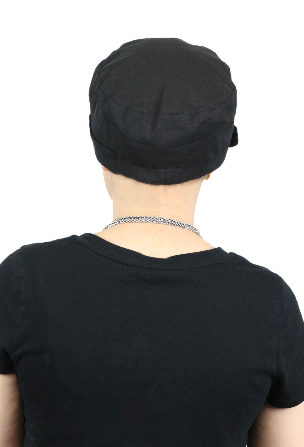 Linen Military Cadet Hat For Women Chemo Hat 50+ UPF Sun Protection
