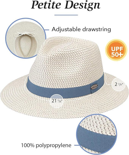 Lexie Petite Fedora Sun Hat for Women with Small Heads 50+ UPF Sun Protection