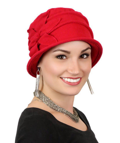 Fleece Flower Cloche Hat For Women Chemo Headwear