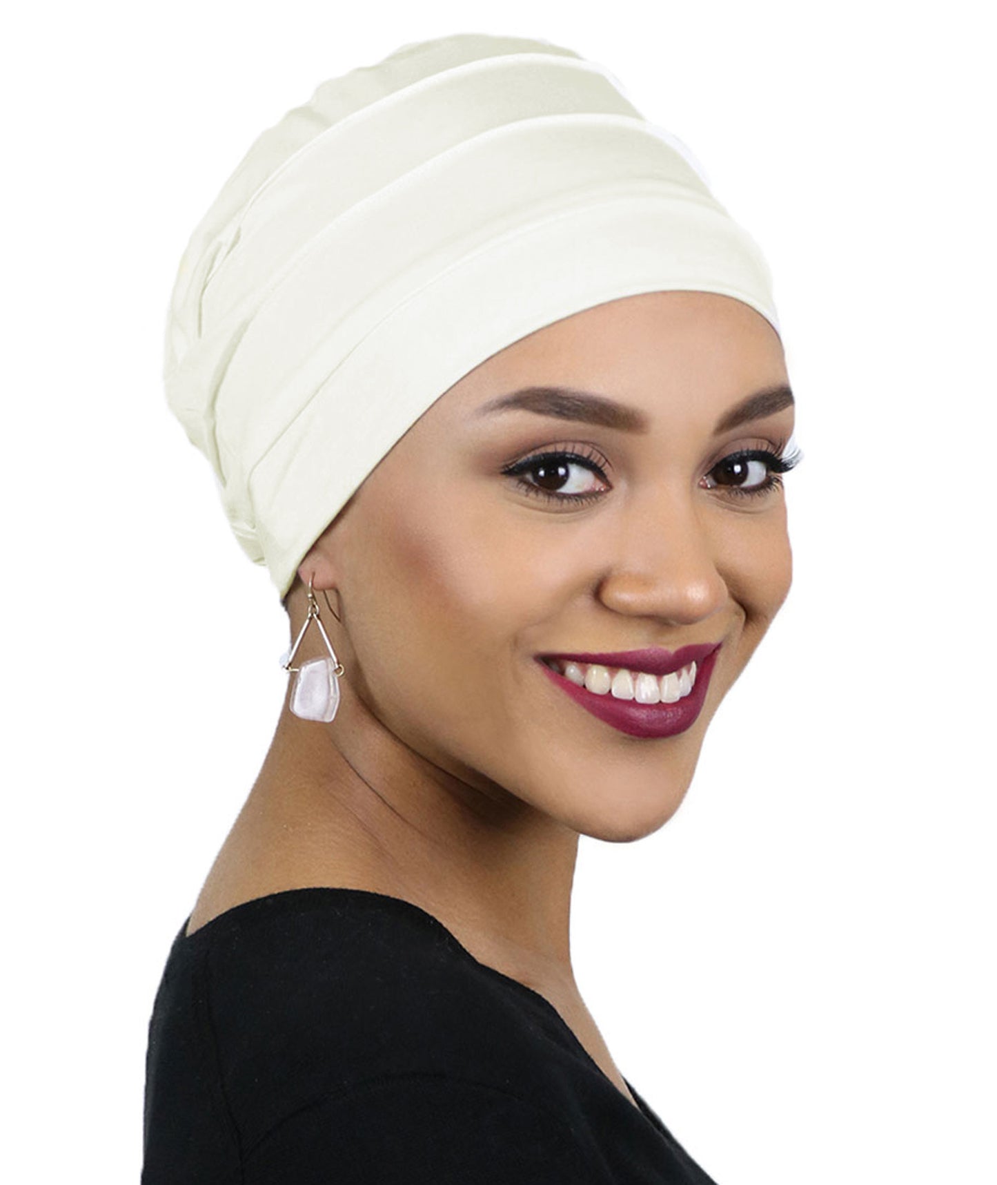 Bamboo 3 Seam Turban Chemo Cap For Cancer Headwear 50+ UPF Sun Protection