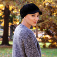 Black Velvet Newsboy Cabbie Hat for Women Chemo Headwear