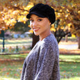 Black Velvet Newsboy Cabbie Hat for Women Chemo Headwear