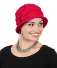 Fleece Flower Cloche Hat For Women Chemo Headwear