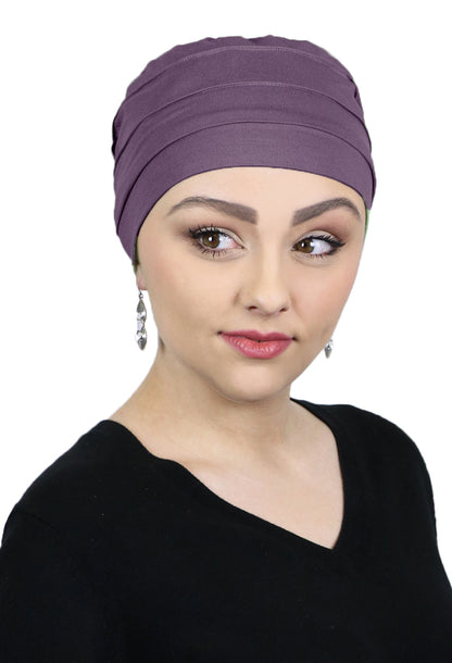 Bamboo 3 Seam Turban Chemo Cap For Cancer Headwear 50+ UPF Sun Protection