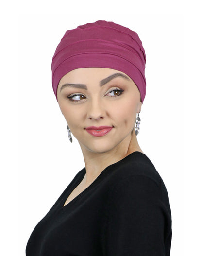 PETITE Bamboo 3 Seam Turban Hat Chemo Headwear for Small Heads 50+ UPF