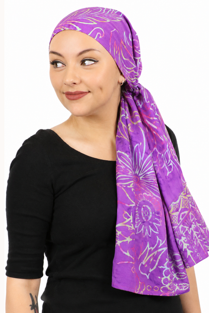 Bali Batik Head Wrap For Women Chemo Scarf Rayon 15" X  60" ALL COLORS