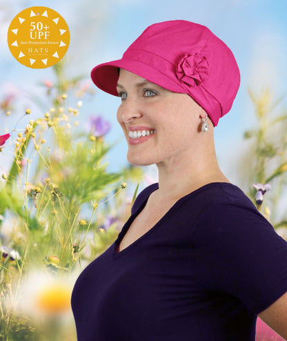Brighton Newsboy Cap for Chemo Patients Women 100% Cotton 50+ UPF