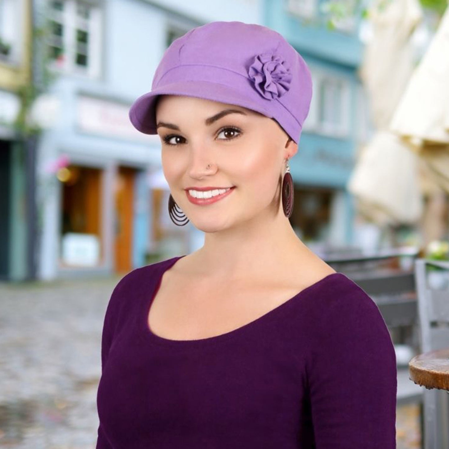 Brighton Newsboy Cap for Chemo Patients Women 100% Cotton 50+ UPF