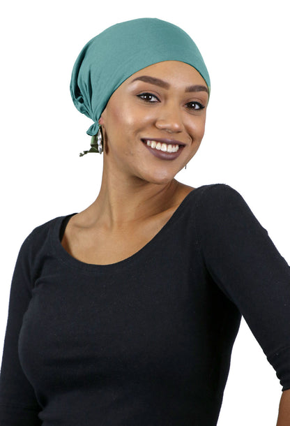 Bamboo Celeste Headscarf Pre Tied Chemo Headwear 50+ UPF Sun Protection