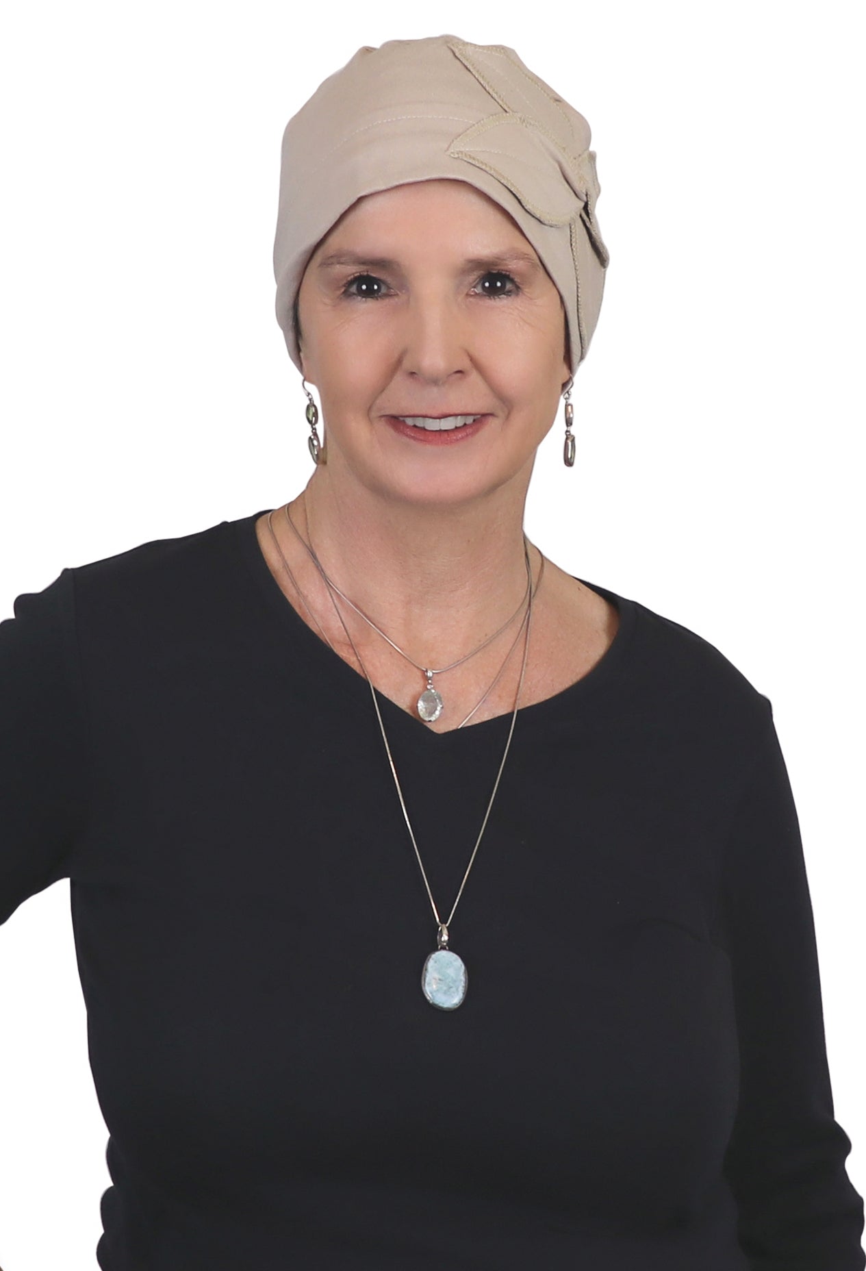 Combed Cotton Butterfly Beanie Chemo Headwear Turban for Women 50+ UPF Sun Protection