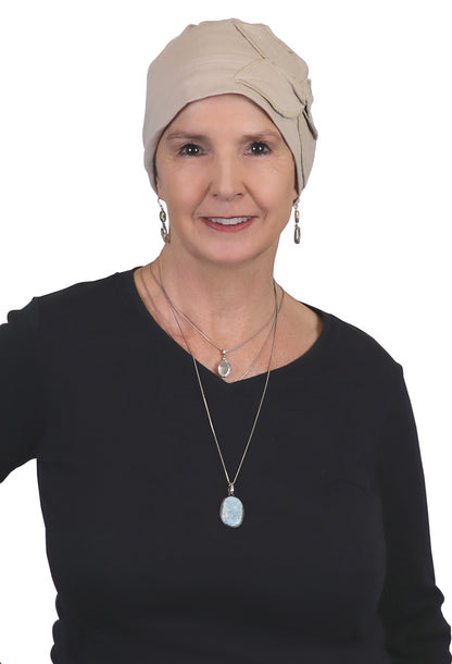 Combed Cotton Butterfly Beanie Chemo Headwear Turban for Women 50+ UPF Sun Protection