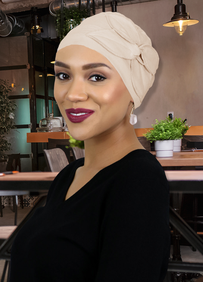 Combed Cotton Butterfly Beanie Chemo Headwear Turban for Women 50+ UPF Sun Protection