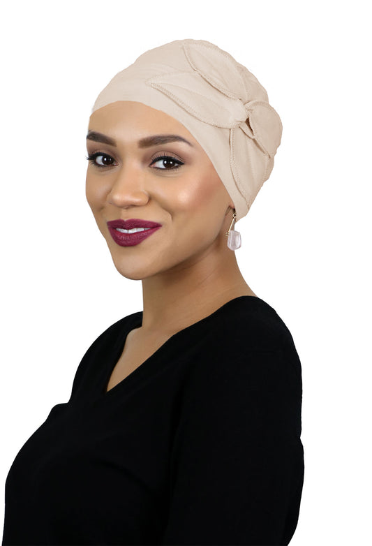 Combed Cotton Butterfly Beanie Chemo Headwear Turban for Women 50+ UPF Sun Protection