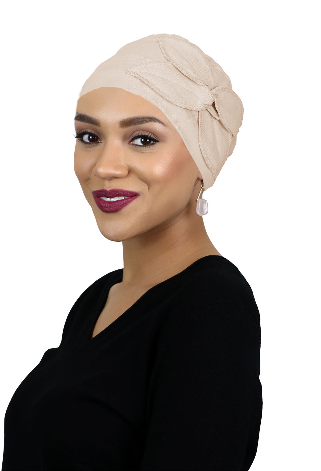 Combed Cotton Butterfly Beanie Chemo Headwear Turban for Women 50+ UPF Sun Protection