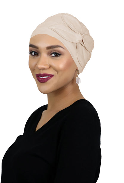 Combed Cotton Butterfly Beanie Chemo Headwear Turban for Women 50+ UPF Sun Protection
