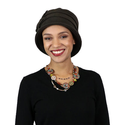 Fleece Flower Cloche Hat For Women Chemo Headwear