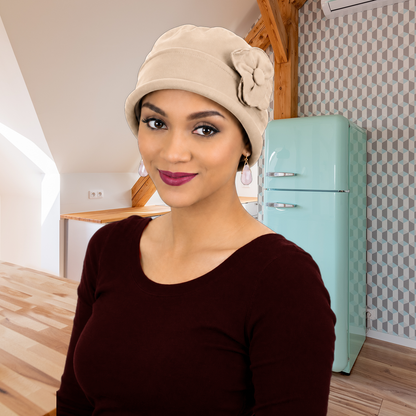 Gatsby Combed Cotton Cloche Hat for Women Chemo Headwear 50+ UPF