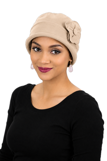 Gatsby Combed Cotton Cloche Hat for Women Chemo Headwear 50+ UPF