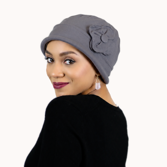 Gatsby Combed Cotton Cloche Hat for Women Chemo Headwear 50+ UPF