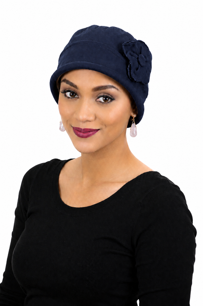 Gatsby Combed Cotton Cloche Hat for Women Chemo Headwear 50+ UPF