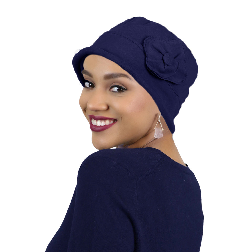 Gatsby Combed Cotton Cloche Hat for Women Chemo Headwear 50+ UPF