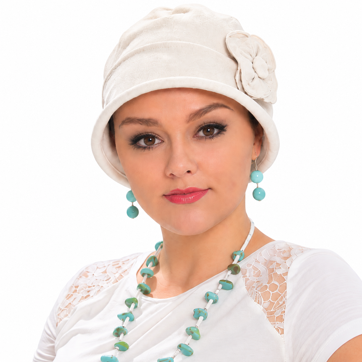 Gatsby Combed Cotton Cloche Hat for Women Chemo Headwear 50+ UPF