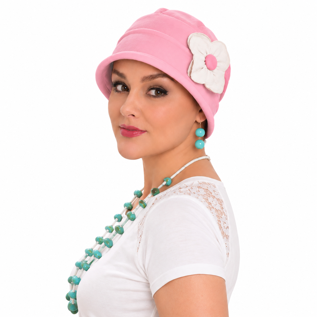 Gatsby Combed Cotton Cloche Hat for Women Chemo Headwear 50+ UPF