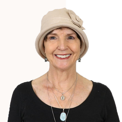 Gatsby Combed Cotton Cloche Hat for Women Chemo Headwear 50+ UPF