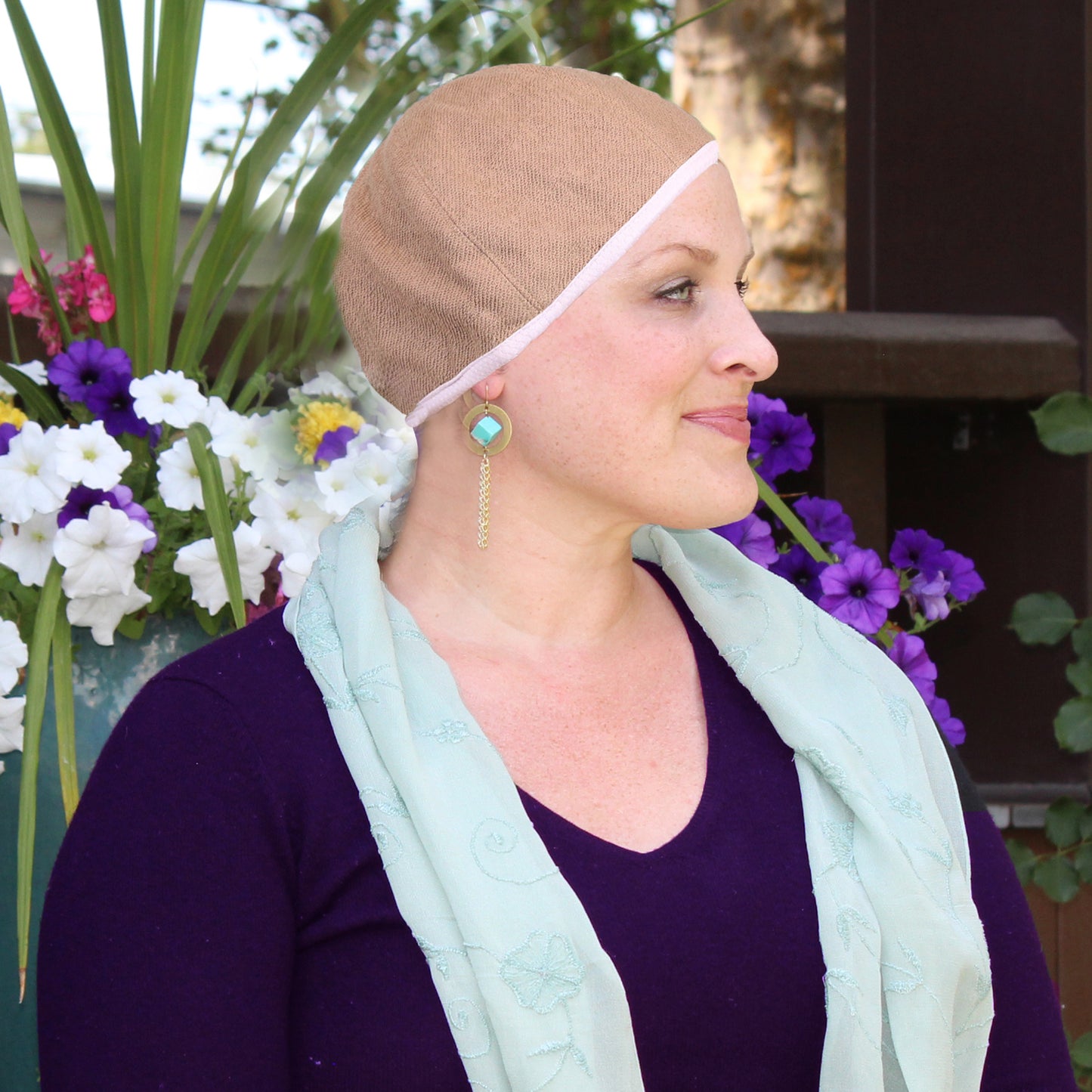 Cool Wick Scarf Pad Chemo Headwear Moisture Wicking Small or Medium Heads