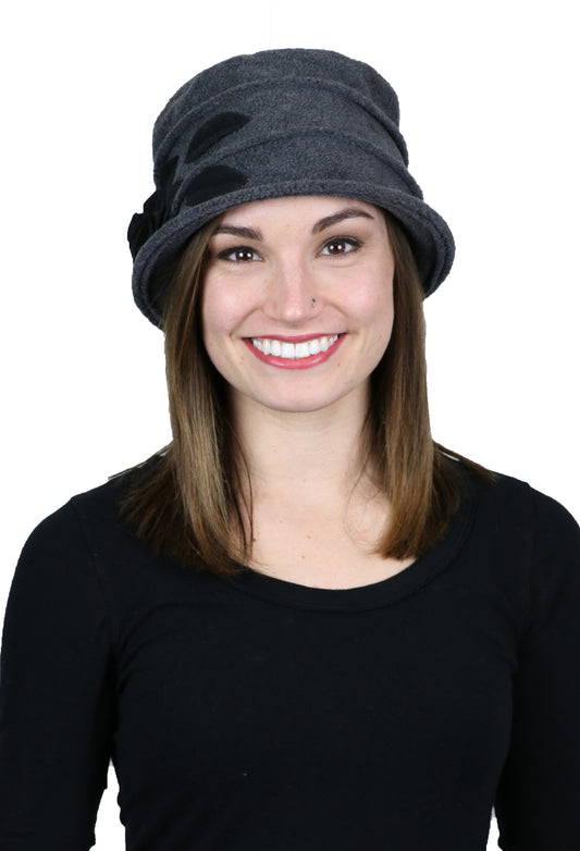 Lady Rose Fleece Cloche Hat For Women