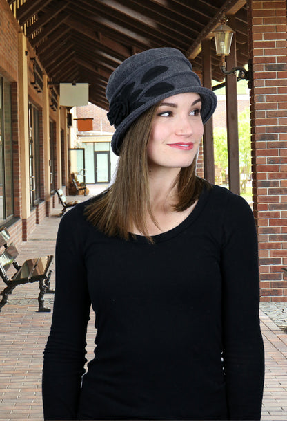 Lady Rose Fleece Cloche Hat For Women