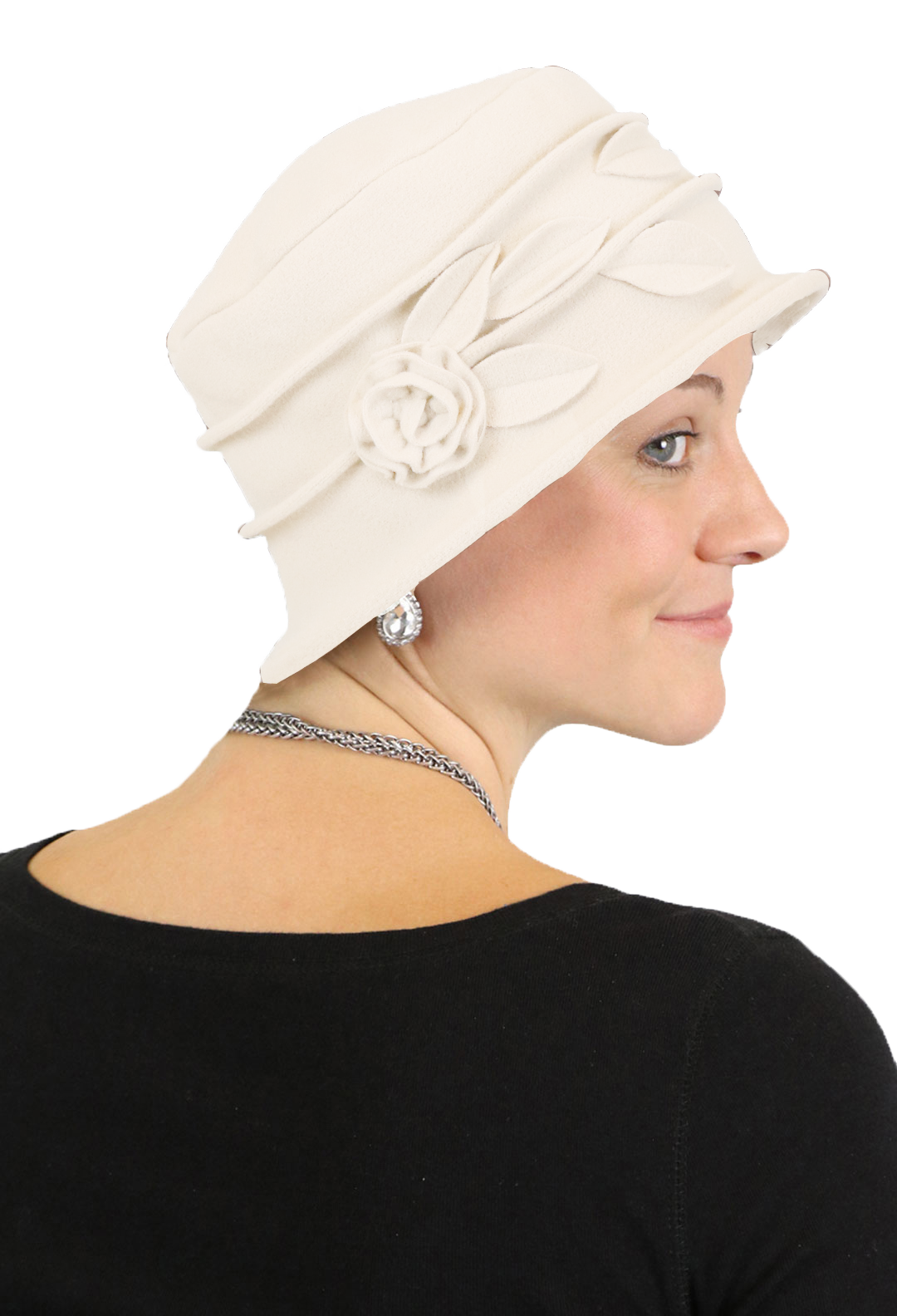 Lady Rose Fleece Cloche Hat For Women