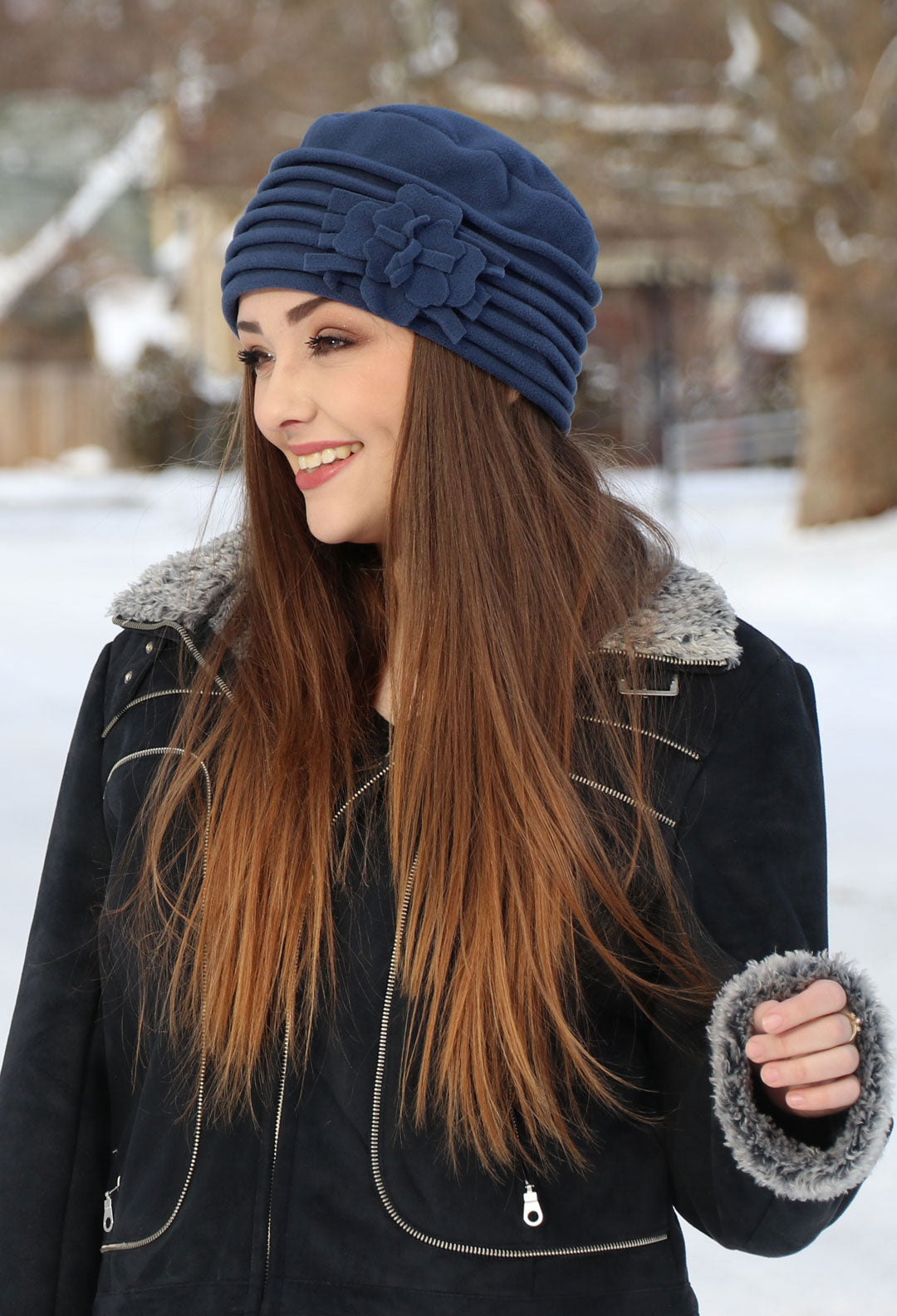 Lauren Luxury Fleece Beanie Hat for Women Burgundy Lauren Luxury Fleece Beanie Hat for Women Burgundy