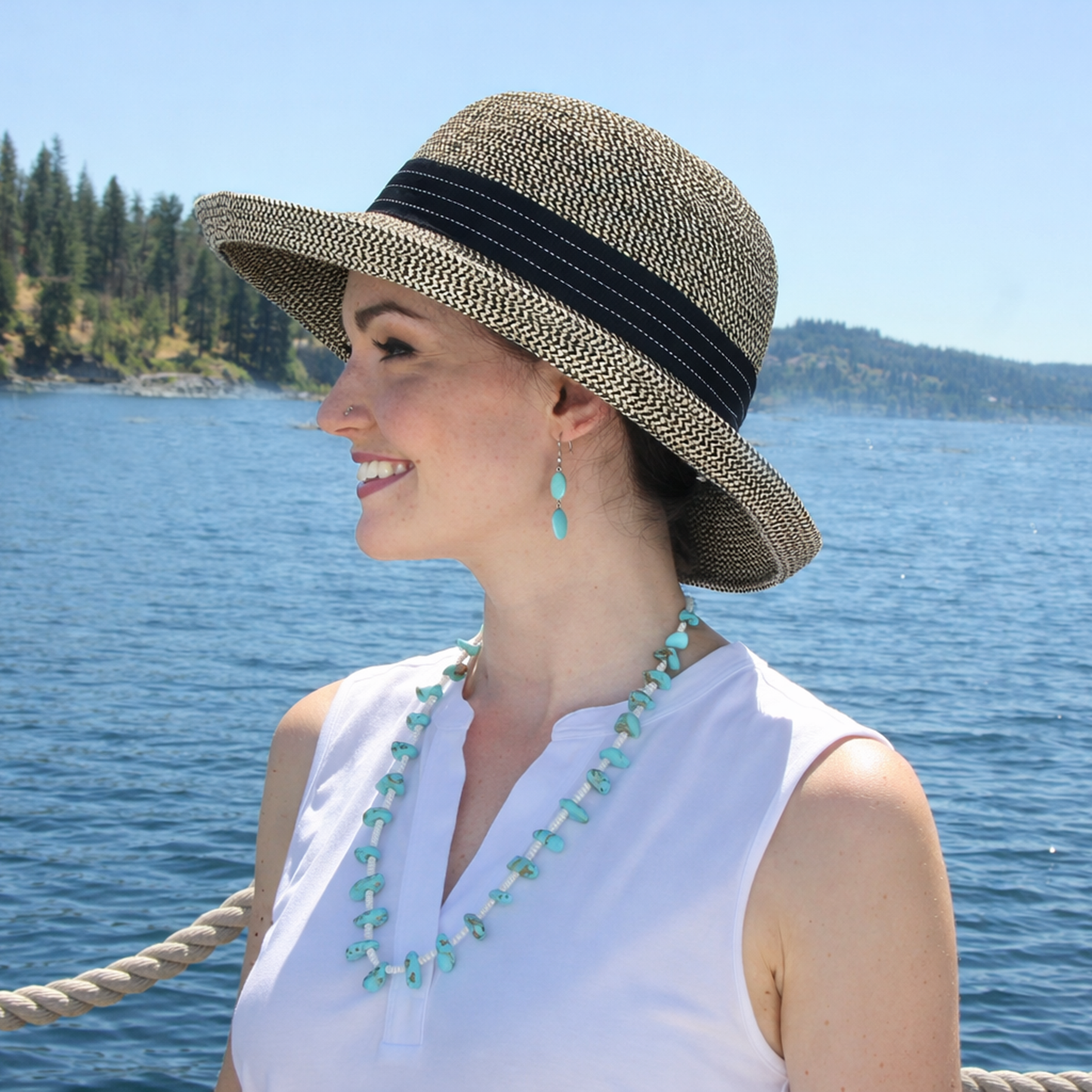 Monterey Kettle Brim Sun Hat for Women 50+ UPF Adjustable for Petite Heads