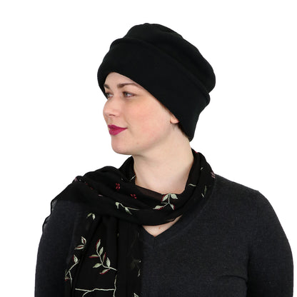 Luxury Fleece Pillbox Hat for Women Chemo Hat