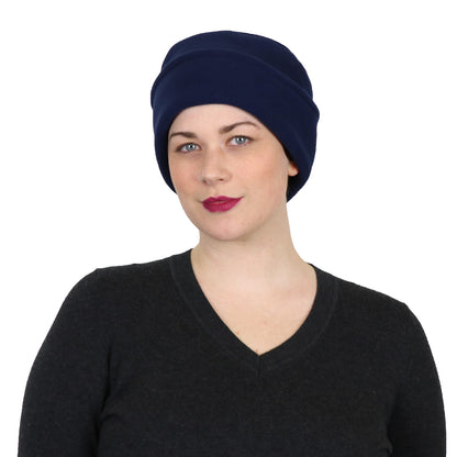 Luxury Fleece Pillbox Hat for Women Chemo Hat