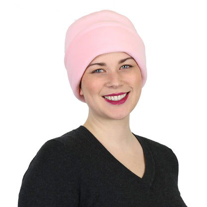 Luxury Fleece Pillbox Hat for Women Chemo Hat