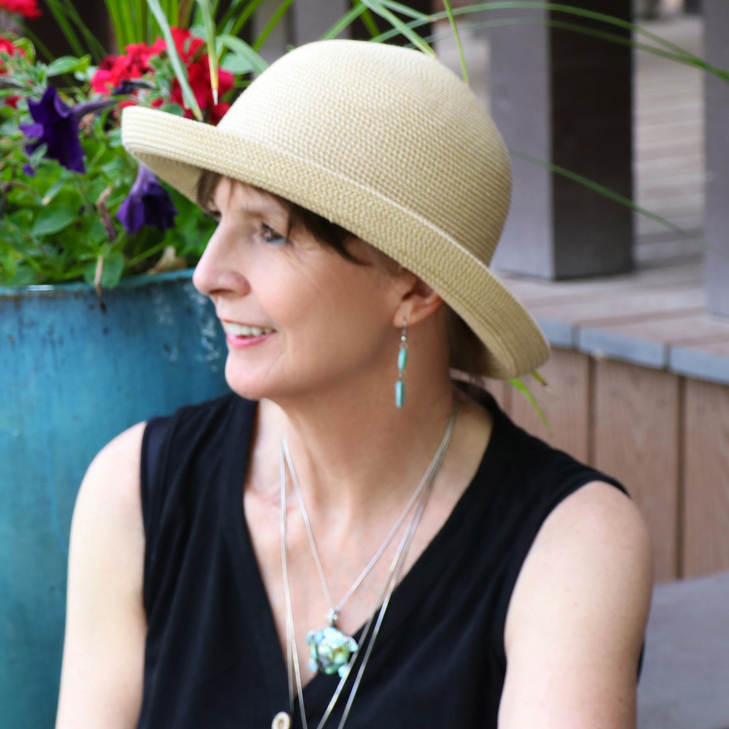 Petite Sausalito Sun Hat for Women with Small Heads 50+ UPF 2.5 Inch Brim