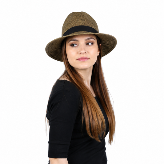 Sedona Flat Brim Fedora Sun Hat for Women 50+ UPF Medium to Large Heads Adjustable