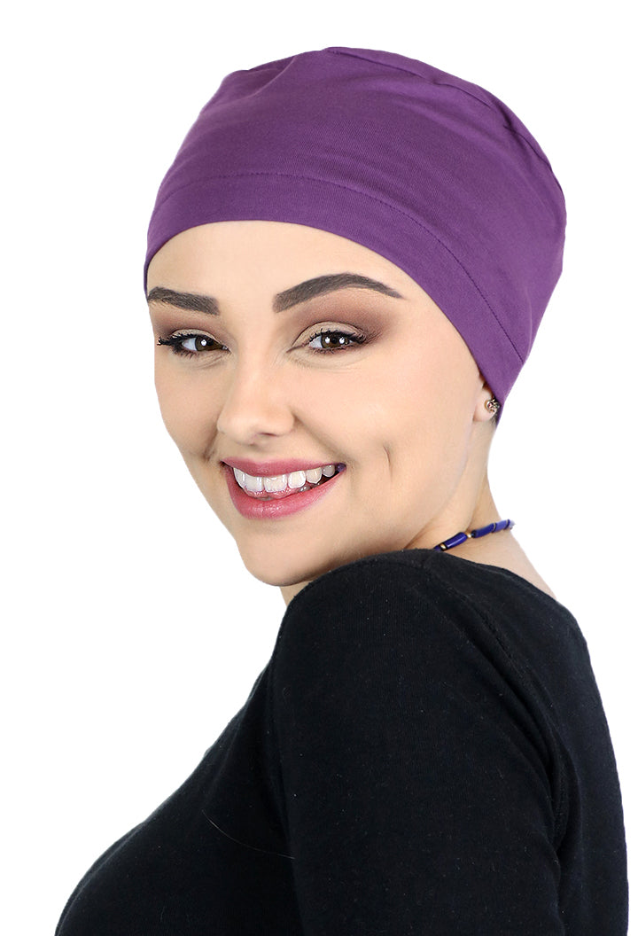 Serena Cotton Sleep Cap Casual Beanie for Women with Small Heads 50+ UPF Sun Protection