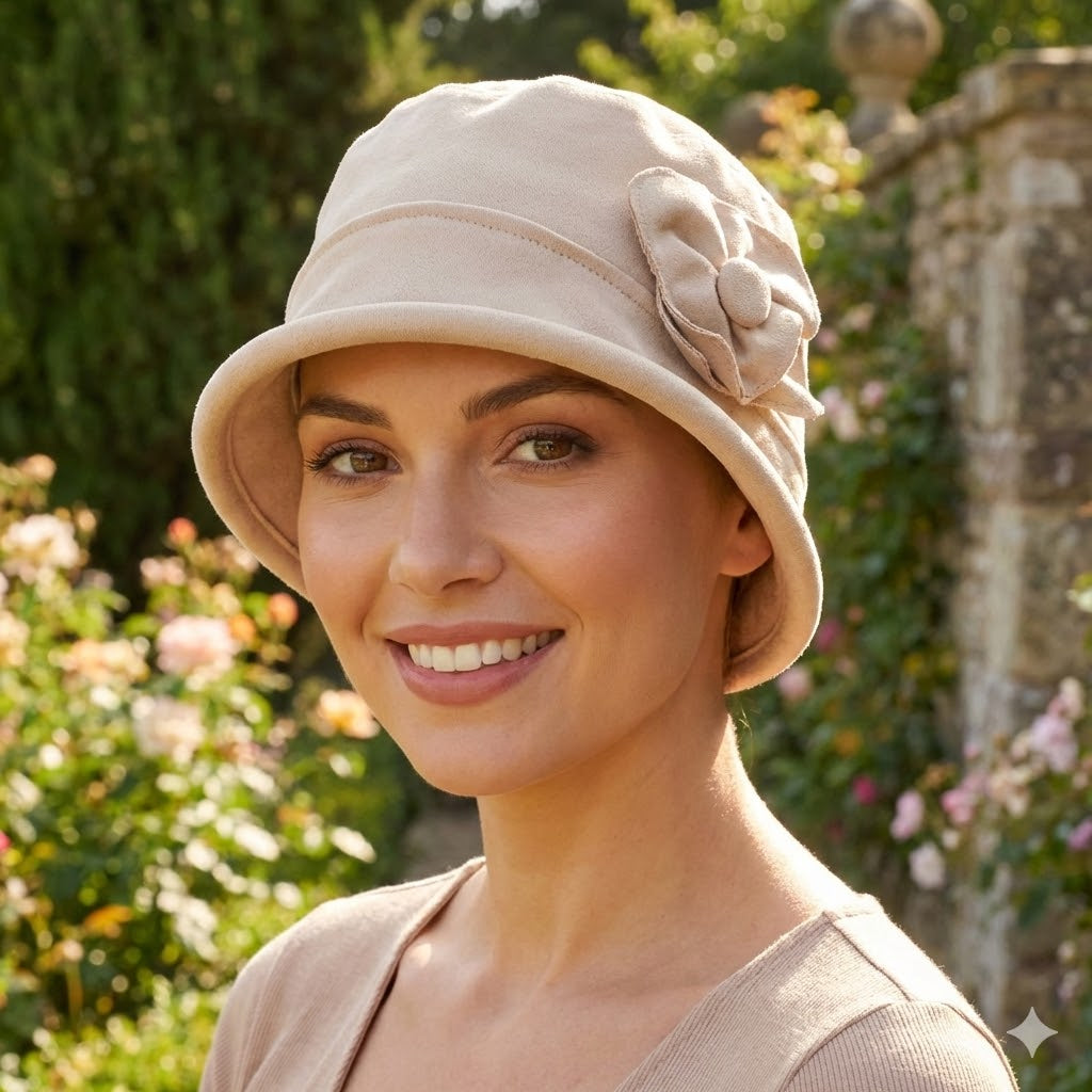 Gatsby Combed Cotton Cloche Hat for Women Chemo Headwear 50+ UPF