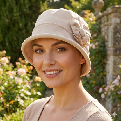 Gatsby Combed Cotton Cloche Hat for Women Chemo Headwear 50+ UPF