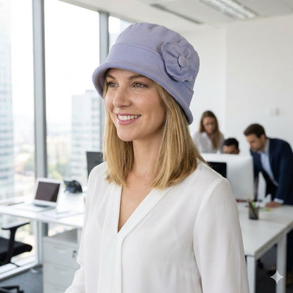 Gatsby Combed Cotton Cloche Hat for Women Chemo Headwear 50+ UPF
