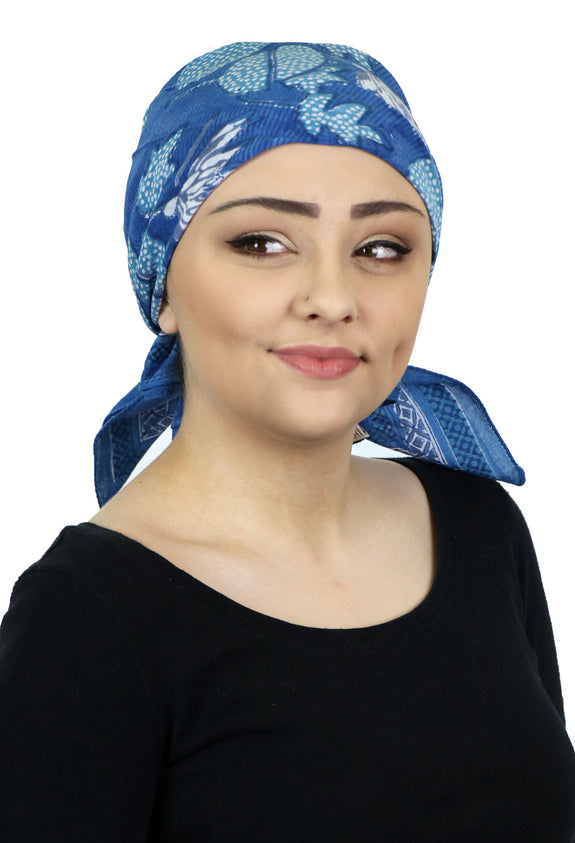 Aravalli Cotton Head Scarf Chemo Headwear for Women Lily Pads