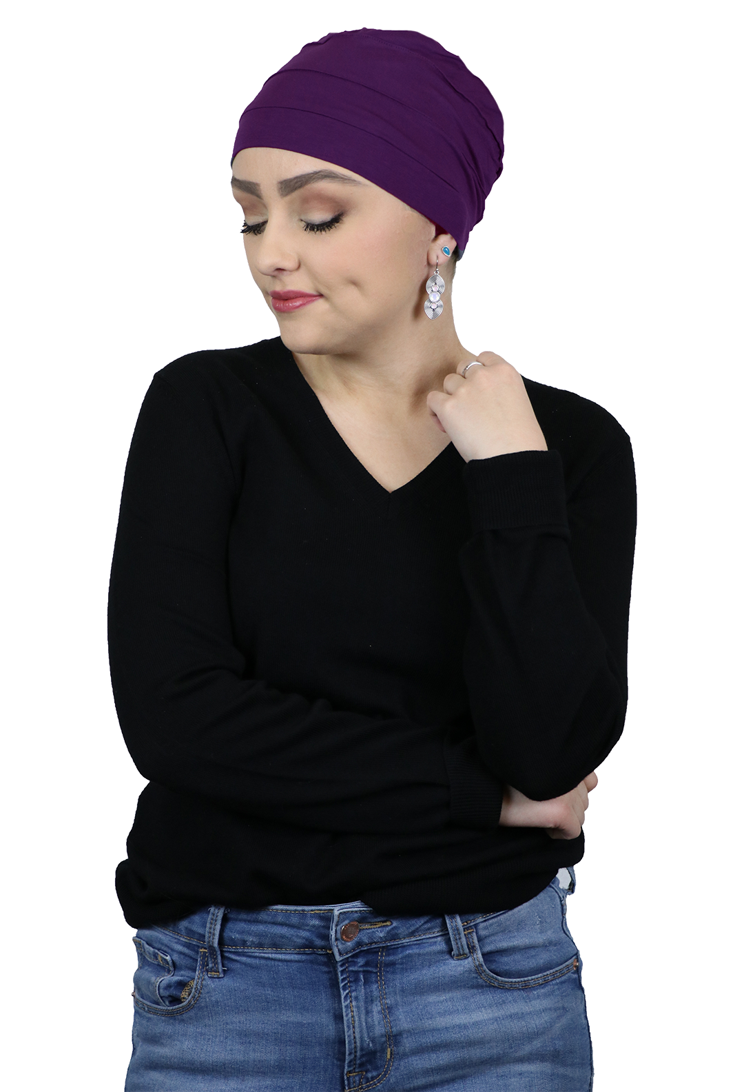 PETITE Bamboo 3 Seam Turban Hat Chemo Headwear for Small Heads 50+ UPF